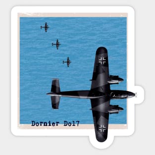 Dornier Do17 WW2 bomber airplane over the ocean Sticker